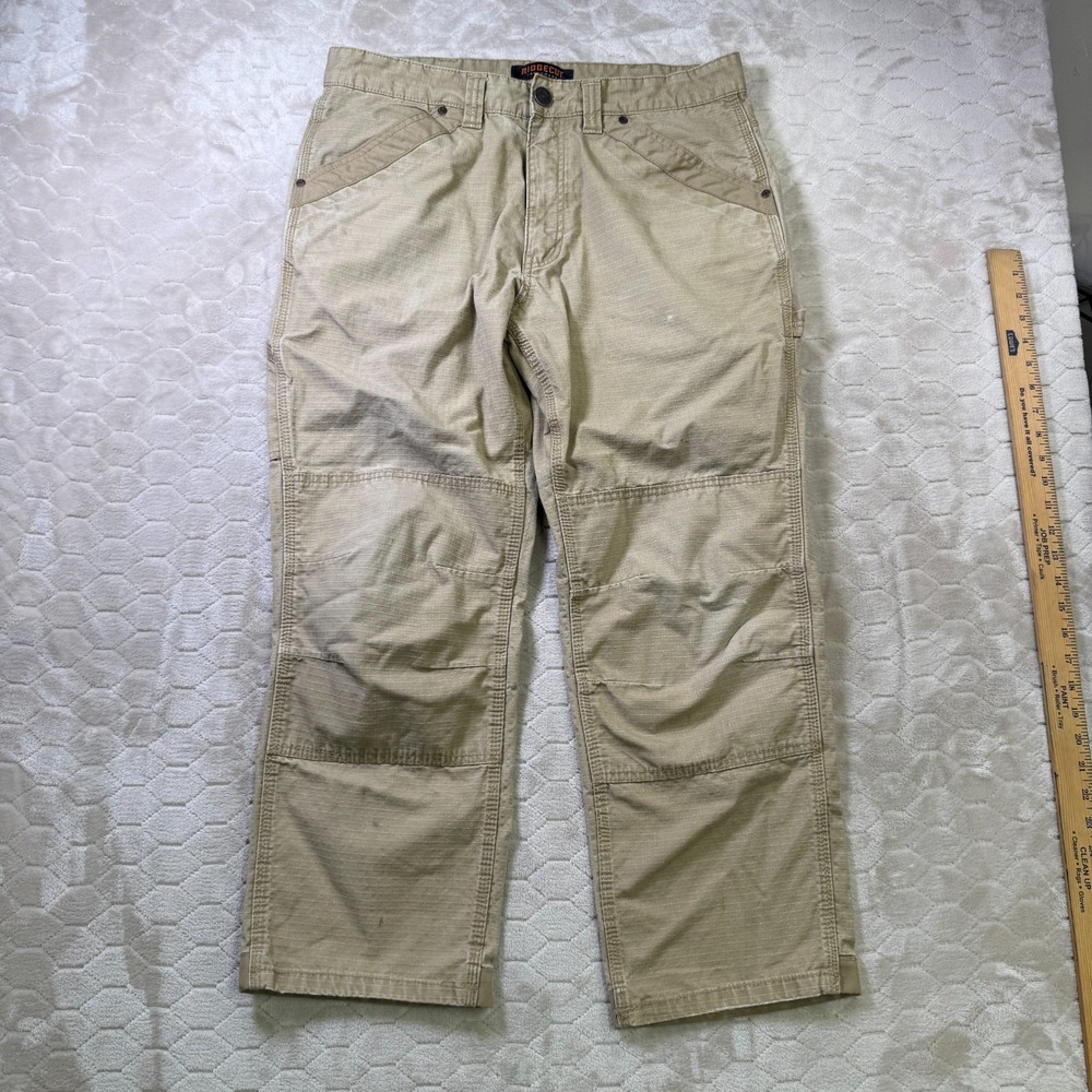Ridgecut‎ Toughwear Ripstop Canvas Work Pants Tag 36x30 Fits 36x27 WORN STAINS